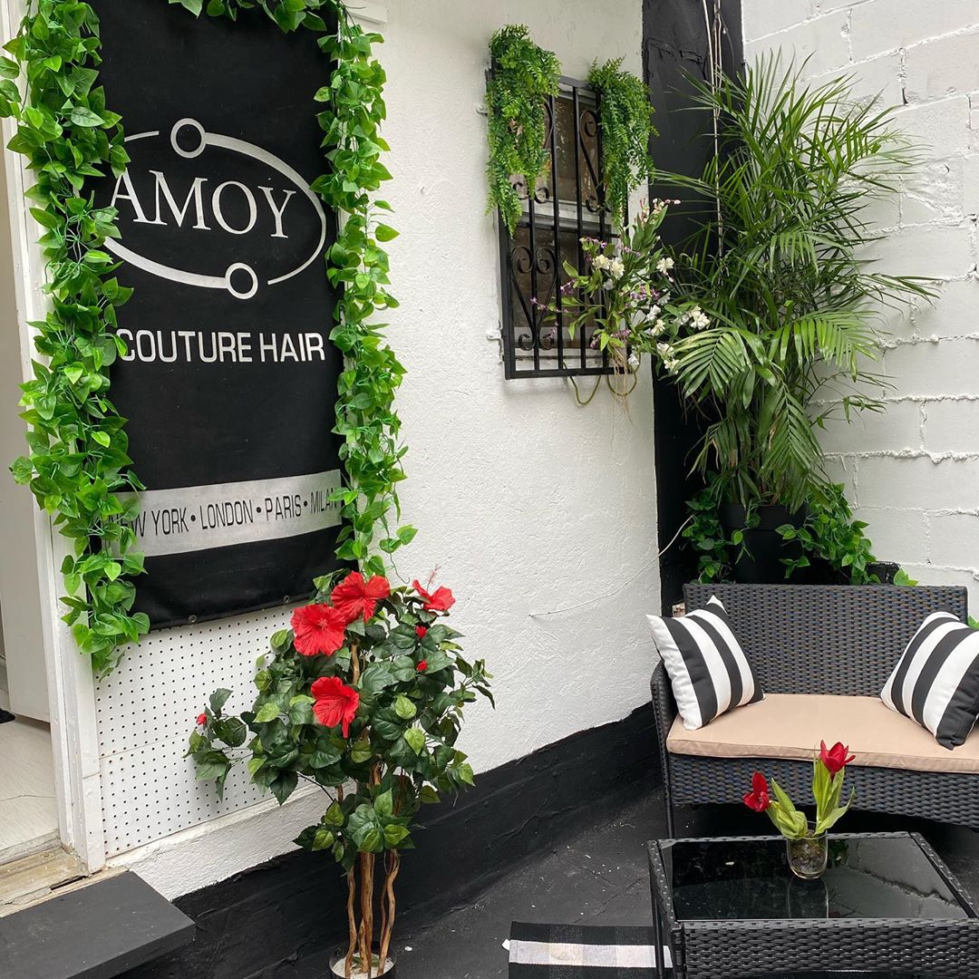 the rooftop garden at Amoy Couture Hair Salon