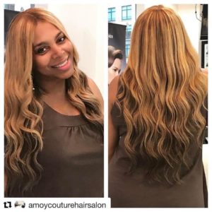 full lace frontal and 24in wavy hair extensions amoy couture salon upper east side